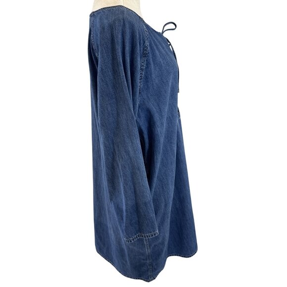 Ralph Lauren Denim Tunic Dress With Lace-Up Front & Pockets size XL - Picture 4 of 11